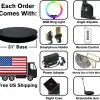 Capture Your Spin The 360 Photo Booth Deluxe Package 31" (Automatic Spin) includes an RGB ring light, smartphone holder, remote control, power adapter, money gun, flight case, extendable arm, and base with US shipping.