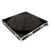 Capture Your Spin The 360 Photo Booth Deluxe Package 31" (Automatic Spin) features a black turntable platform with an automatic spin feature and arm, enclosed in an open, lined rectangular case equipped with metal latches and handles, making it perfect for a 360 photo booth setup.
