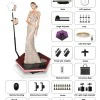 Capture Your Spin Diagram illustrating components of the 360 Hexagon LED Photo Booth 40" (Automatic Spin), including a base, automatic spin mechanism, LED light, angle adjuster, foot, power adapter, remote control, and various screws and holders. The model elegantly stands on the base.
